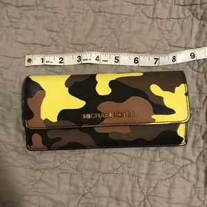 Green Camo MK Jet Set Wallet